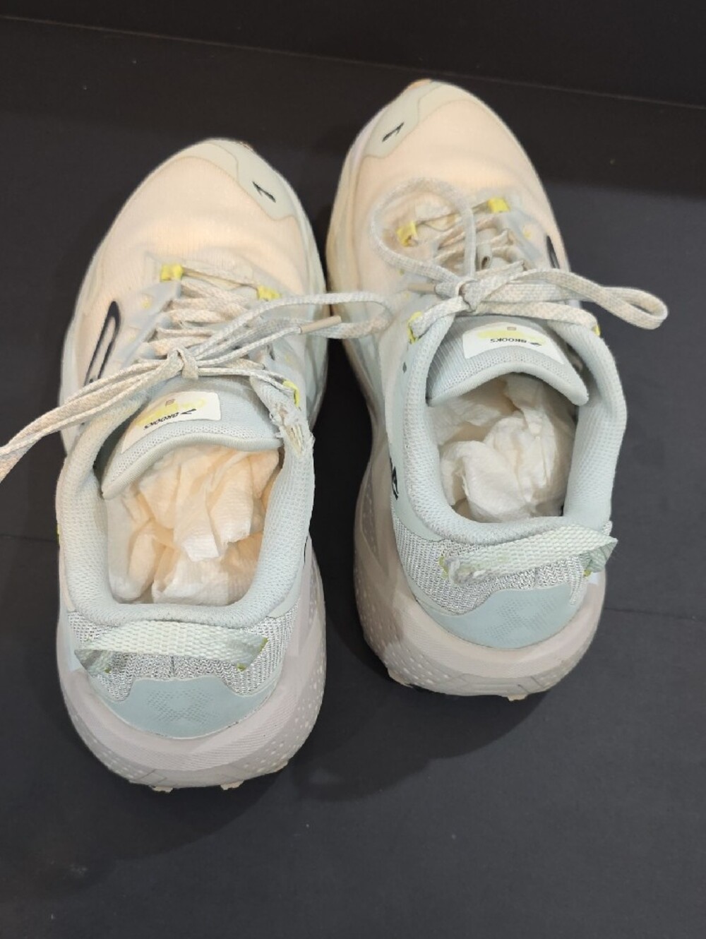Brooks Caldera 8 Women’s White with Light Yellow Trail Running Sneakers Size 10 - Picture 9 of 12